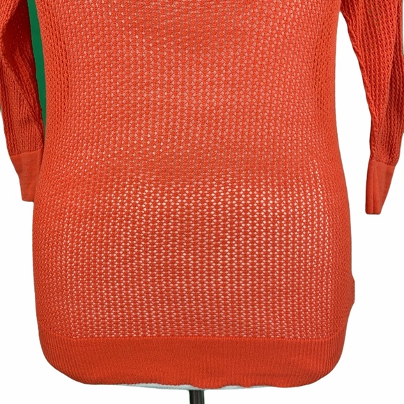 Torrid Red/Orange Open Weave Scoop Neck Sweater - Picture 3 of 13